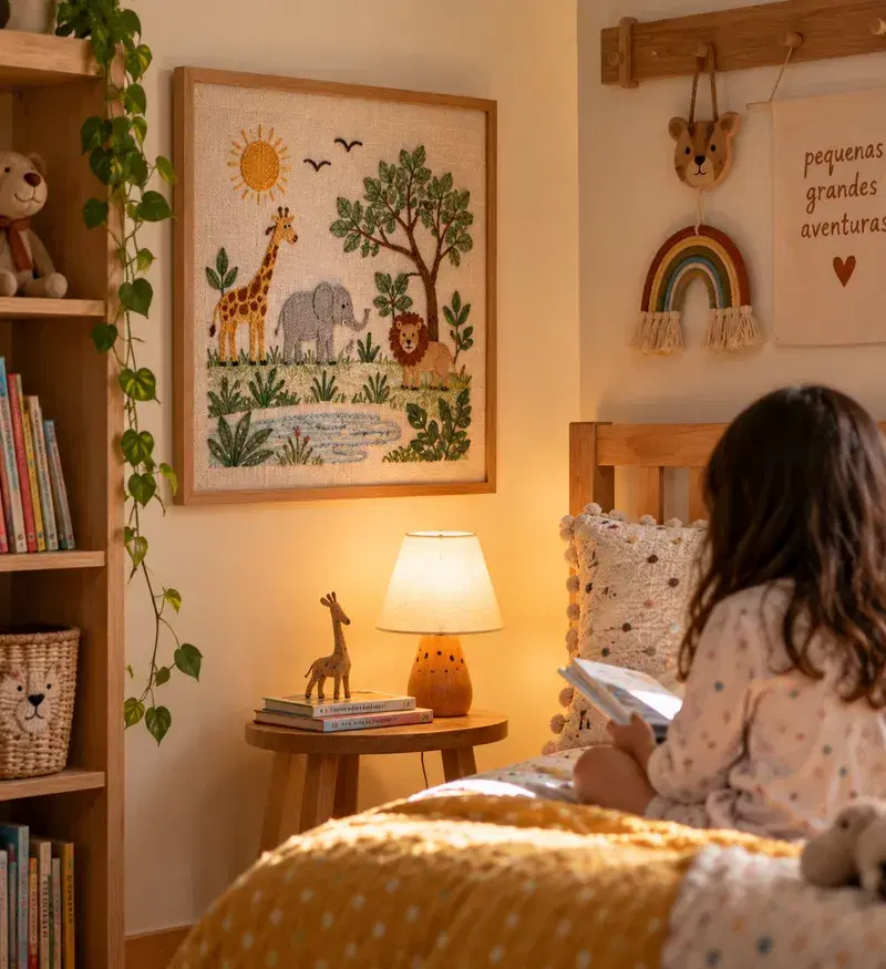 Bordado de animais para o quarto infantil
