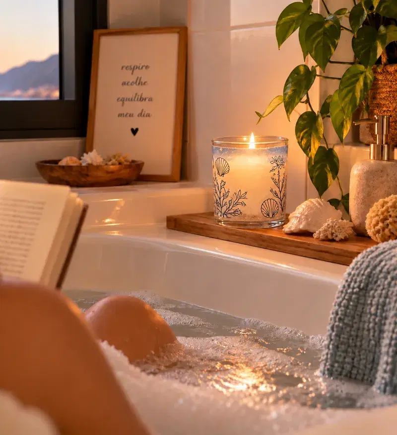 Vela artesanal para momentos de relaxamento