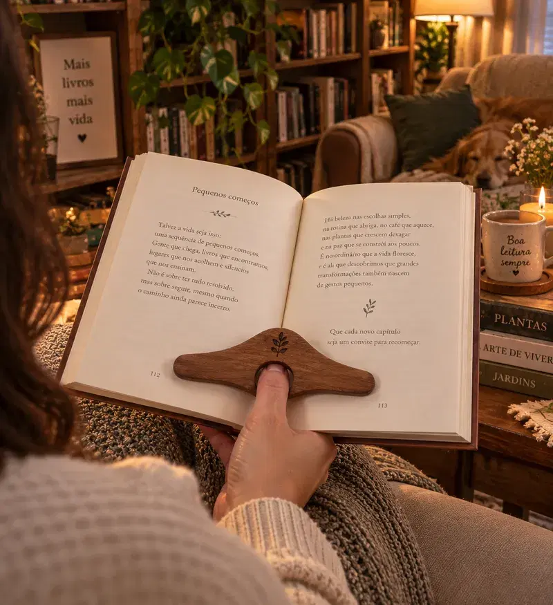 Anel de leitura em madeira