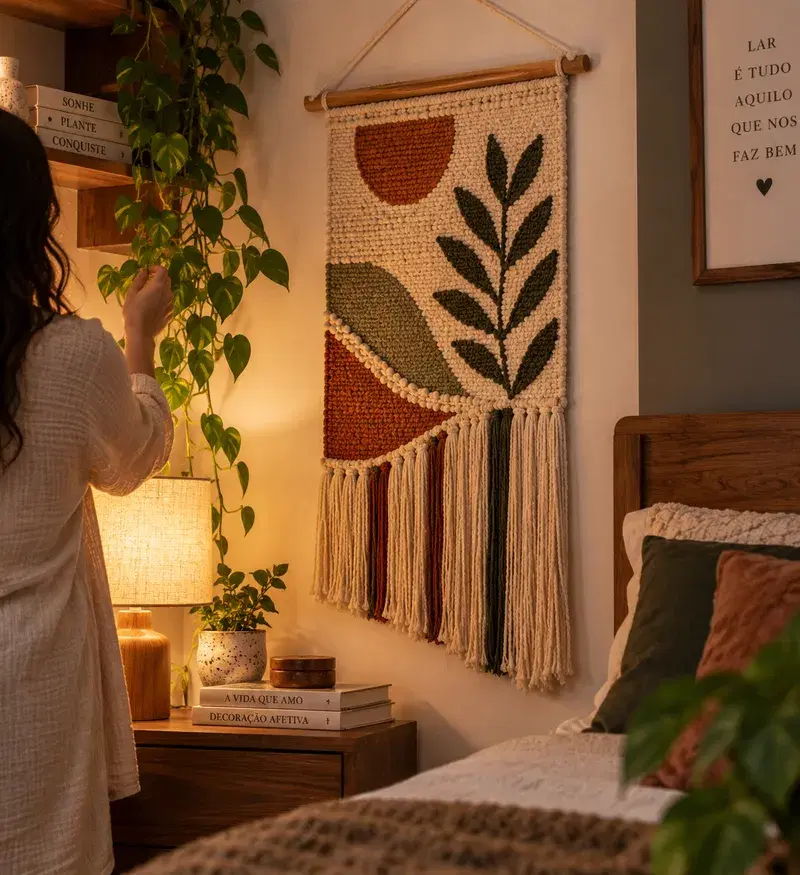 Tapeçaria artesanal para um quarto acolhedor