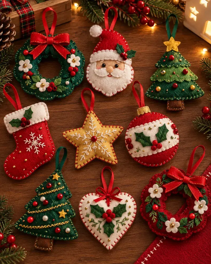 Enfeites de Natal em Feltro
