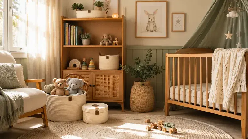 Quarto Infantil Aconchegante com Cestaria Artesanal