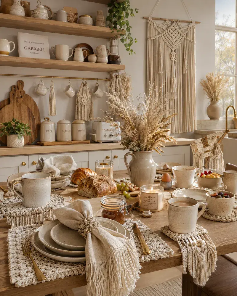 Café da Manhã Boho com Macramê