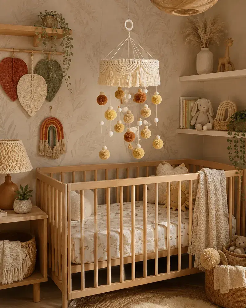 Móbile de Macramê para Quarto de Bebê