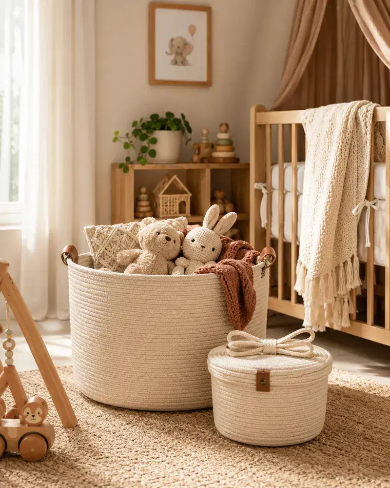 Quarto de Bebê com Cestaria Artesanal