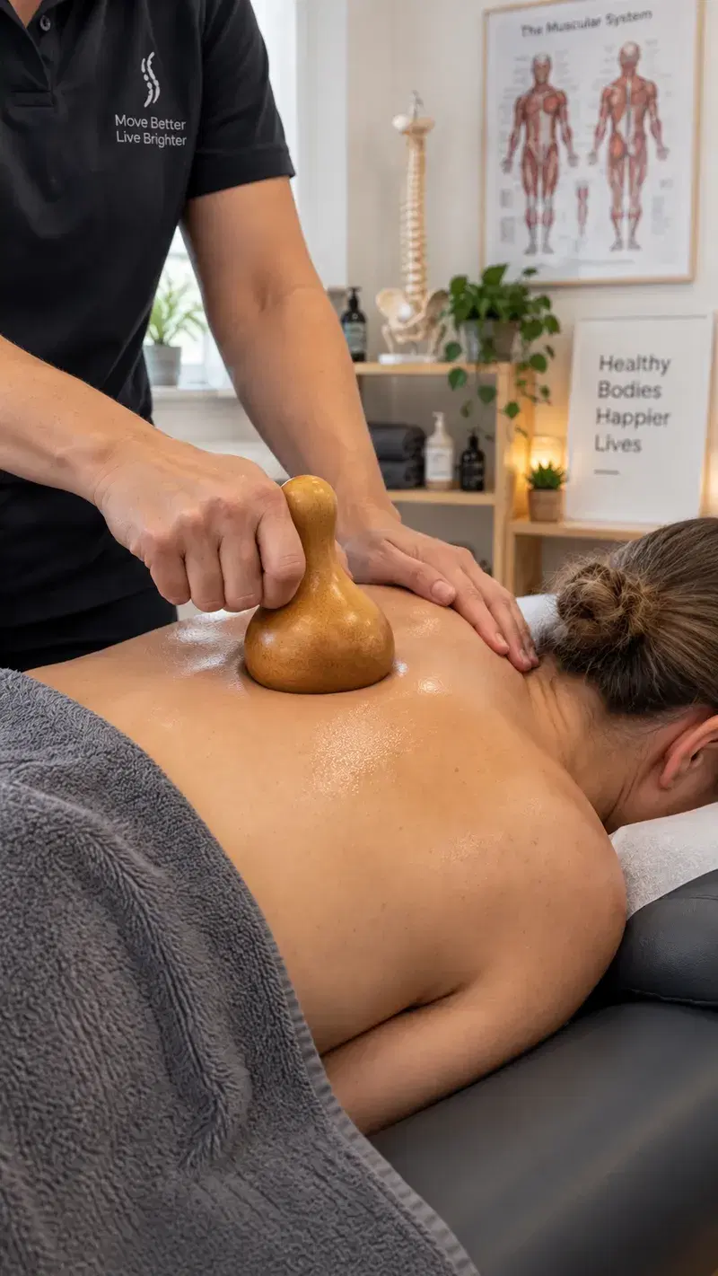 Massageador miofascial em madeira