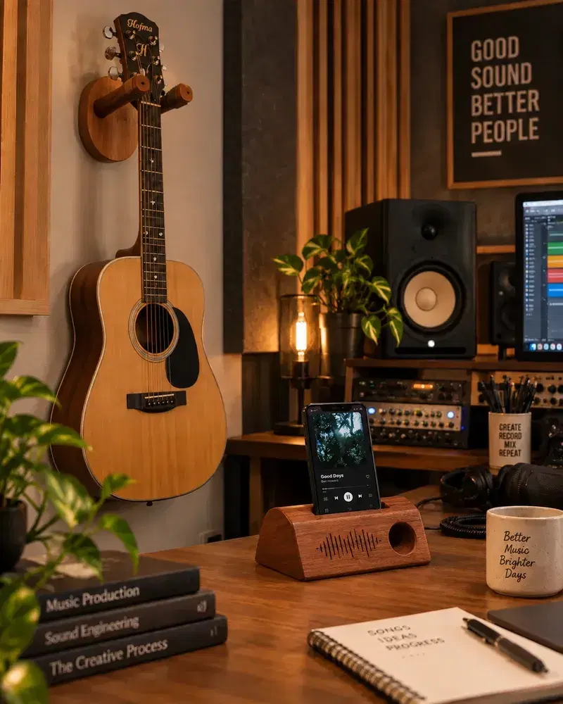 Home Studio com Toques Artesanais