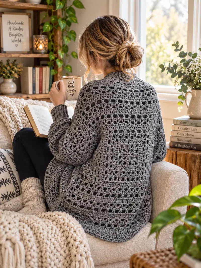 Refúgio aconchegante com café e livros