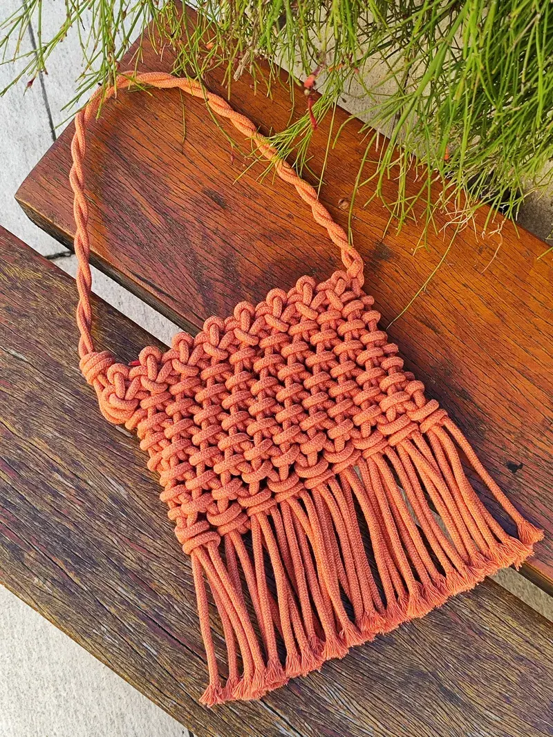 Bolsa de Macramê Terracota