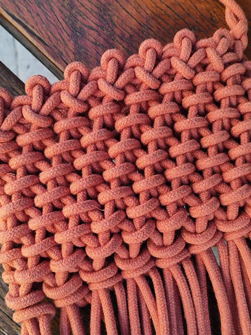 Bolsa de Macramê Terracota