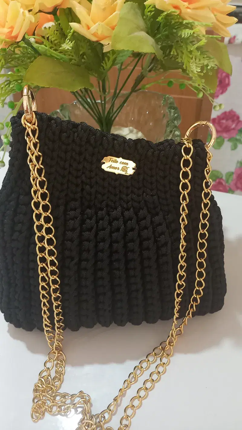 Bolsa de Crochê em fio náutico