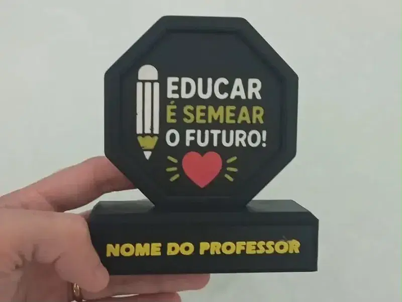 Placa Decorativa Personalizada para Professor – Educar é Semear o Futuro