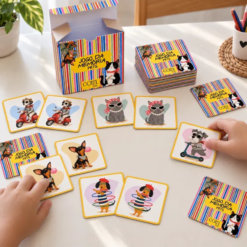 Jogo da Memoria Pets Divertidos CoraBox