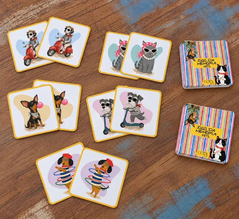 Jogo da Memoria Pets Divertidos CoraBox