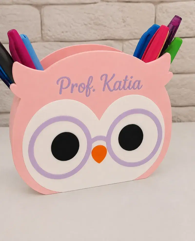 Porta caneta coruja/ personalizada