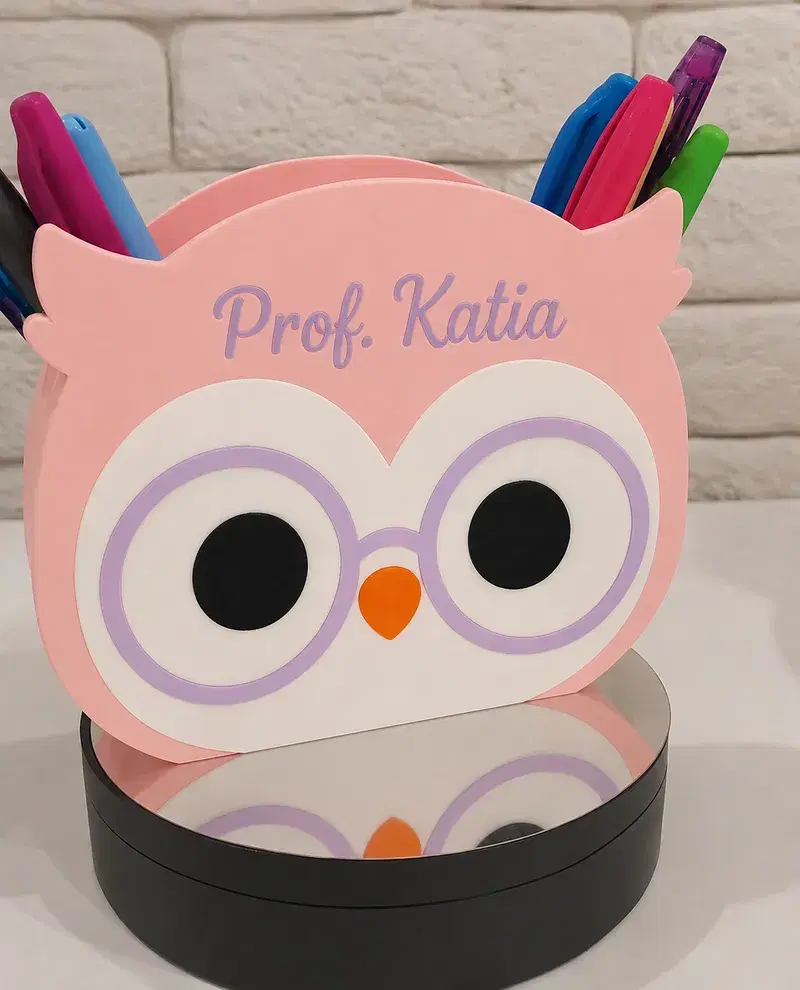 Porta caneta coruja/ personalizada