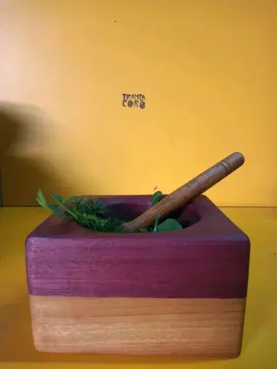 Pilão Em Madeira Para Gastronomia
