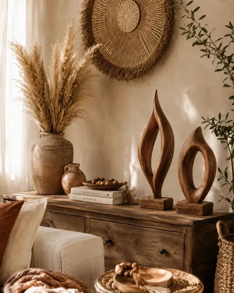 Enfeite Boho com Adorno de Madeira