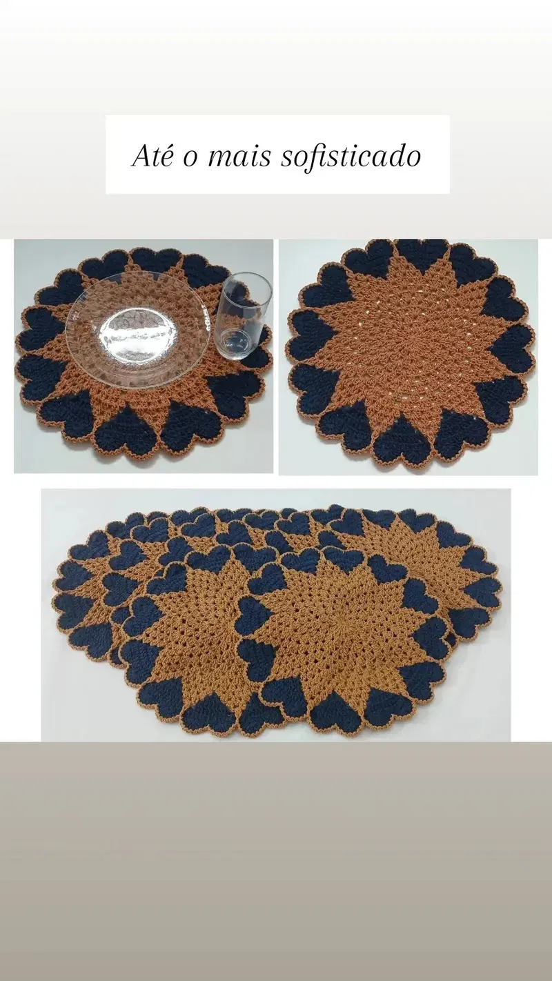 Jogo americano em croche. Feito sob medida com quantidade e cores a sua escolha