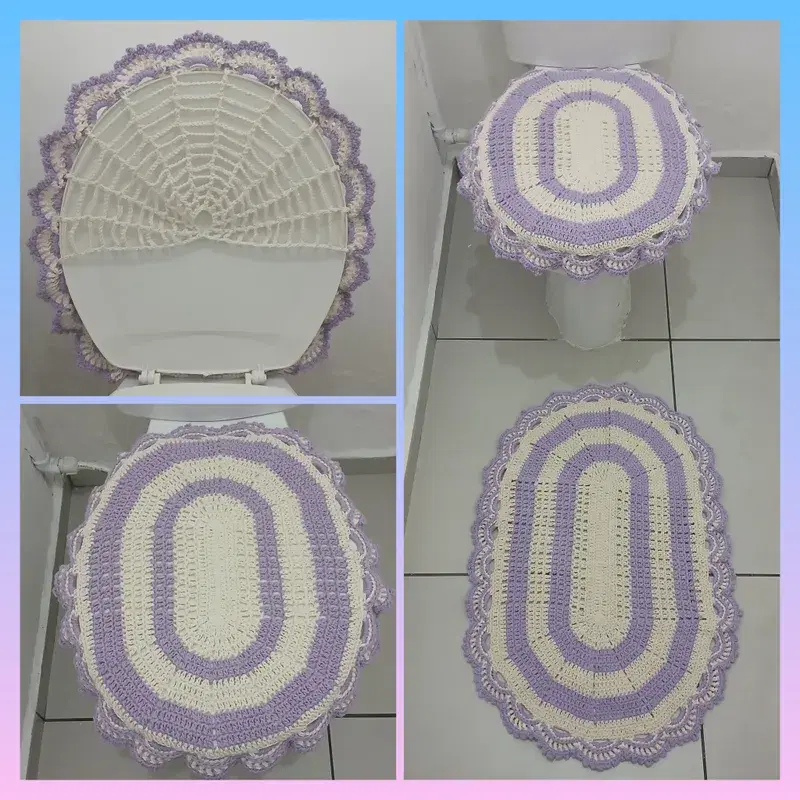 Jogo de banheiro em croche. Feito sob encomenda com a quantidade e cores a sua escolha.