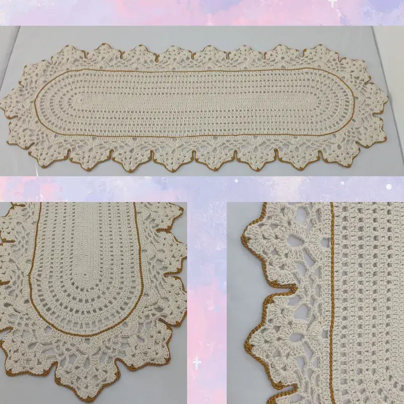 Trilho de mesa Encanto em croche. Feito sob encomenda na medida e cores de sua preferência