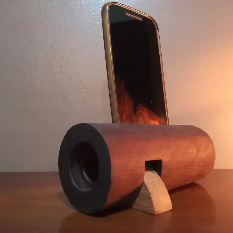 Suporte para celular em madeira