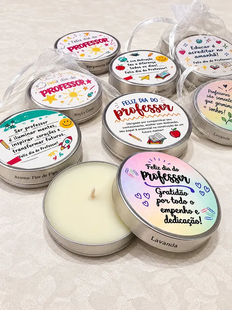 🕯️ Vela Aromática na Latinha – 20g | Dia dos Professores