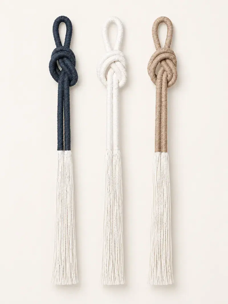 Trio de Nós Decorativos em Macramê